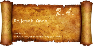 Rojcsek Anna névjegykártya